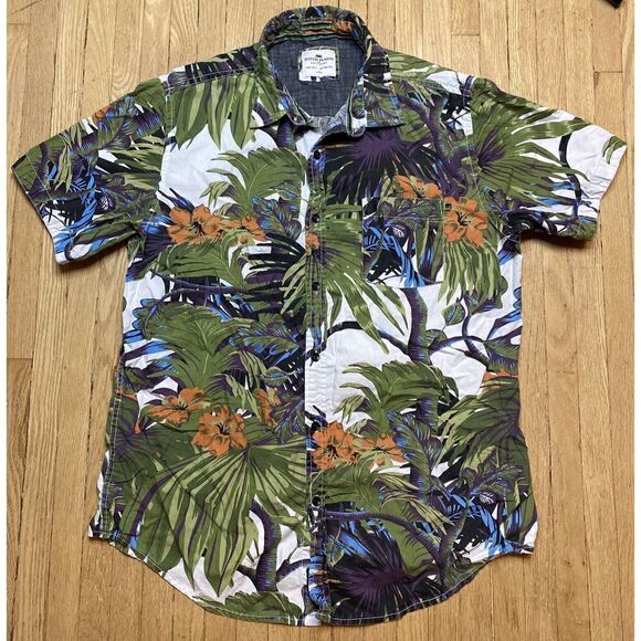 Mens Ditch Plains Ricky Singh Hawaiian Jungle Shirt Size Large - Picture 1 of 10